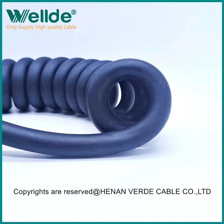 PUR Bare Oxygen Free Copper Coiled Spiral Cable