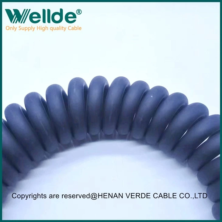 PUR Bare Oxygen Free Copper Coiled Spiral Cable